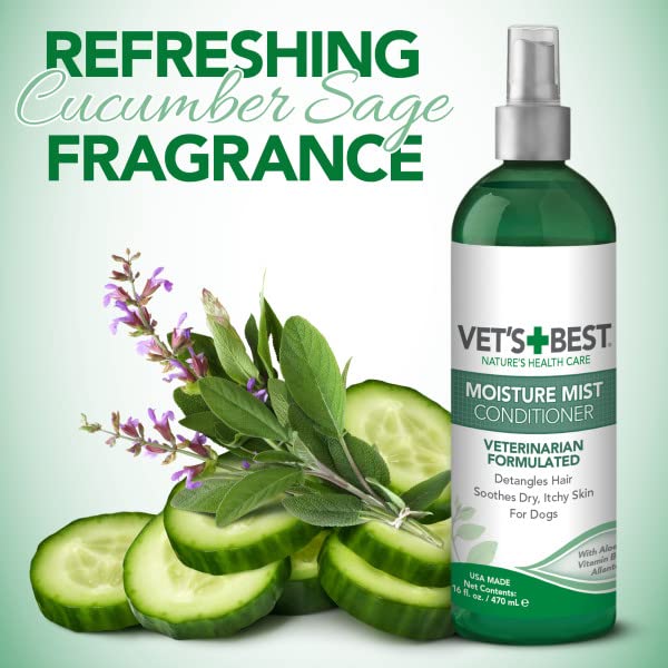 Vet's Best Moisture Mist: uso entre baños para mantener el pelo manejable.