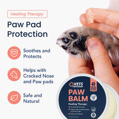 Protección en climas extremos con bálsamo para patas Vets Preferred.