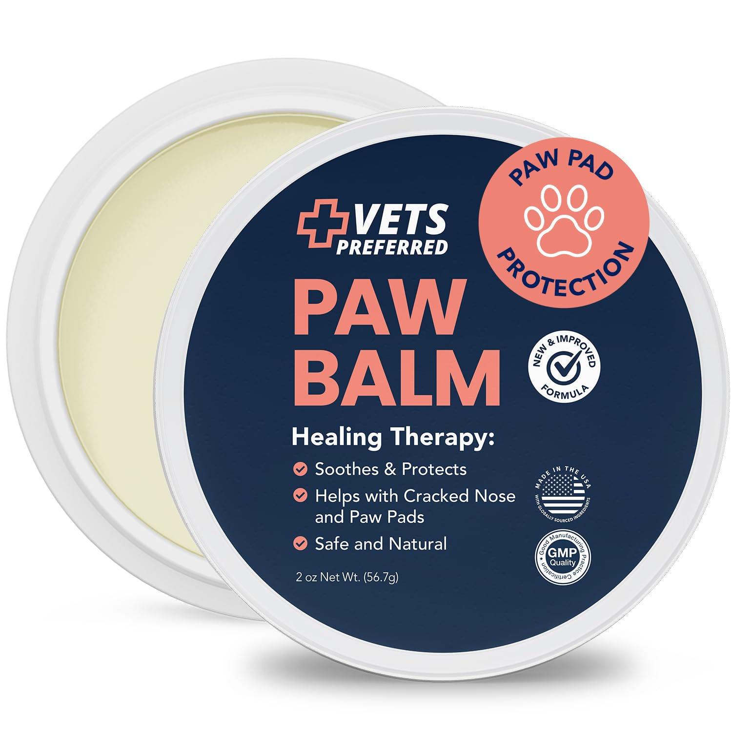 Bálsamo Vets Preferred para patas protege y suaviza almohadillas sensibles.