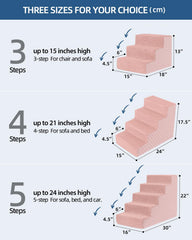 Vfrog escalera rosa, espuma de alta densidad, soporte estable para mascotas.