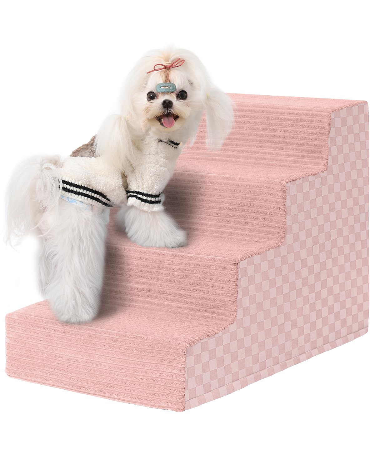 Vfrog escalera para perros de cama de 4 pasos facilita subir sin esfuerzo.