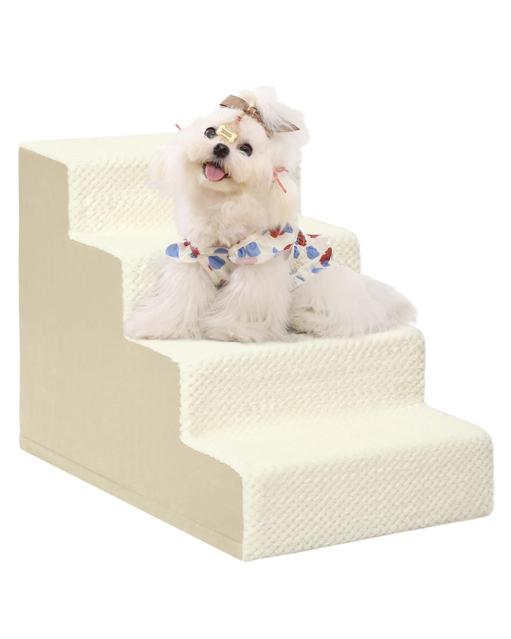 Vfrog escaleras para perros pequeños, frontal, 4 escalones, ideal para subir a la cama