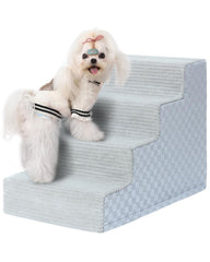 Escalera Vfrog de 4 peldaños para mascotas, sube al sofá con agarre estable.
