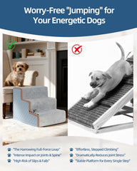 Escalera Vfrog para perros, base antideslizante que mantiene estable la subida.
