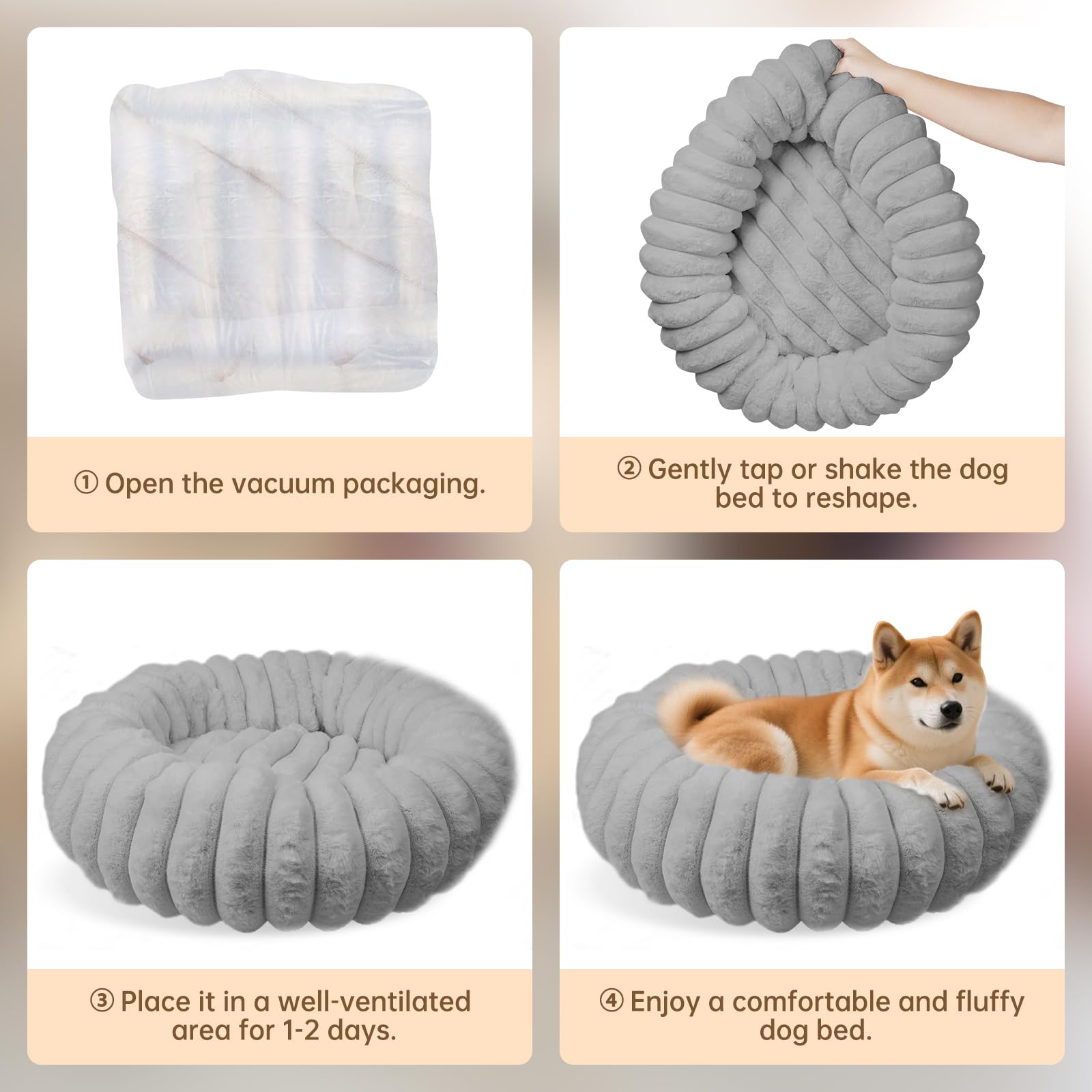 Vhen When cama dona para perros y gatos, tacto cálido invita al descanso.