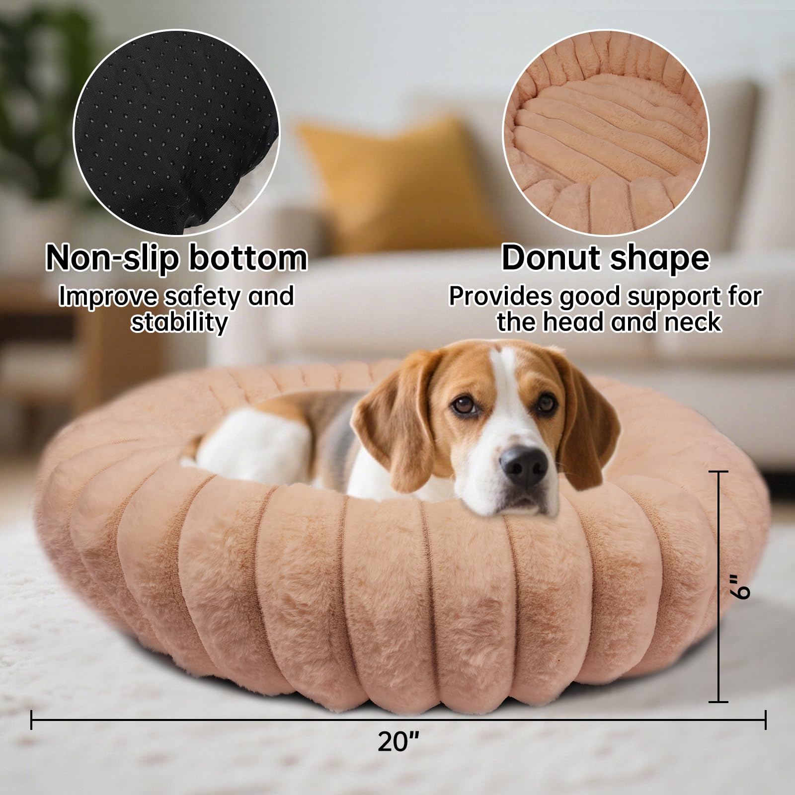 Vhen When Donut, borde elevado para soporte de cabeza y cuello durante el descanso.