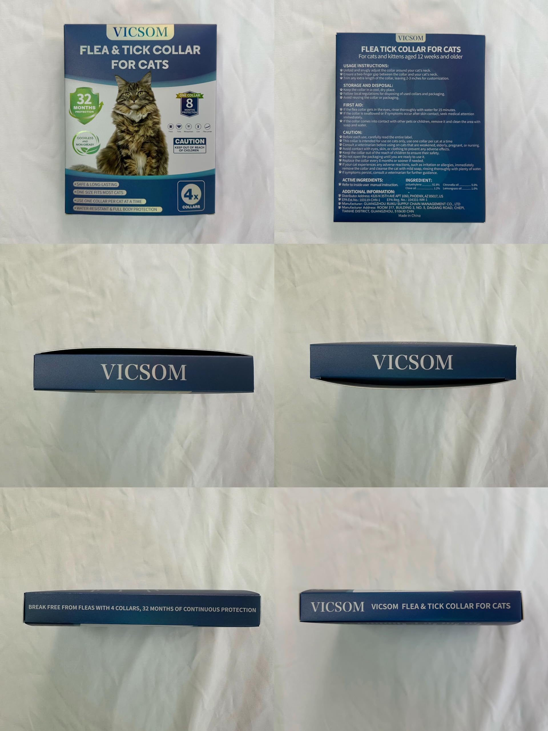 Protección continua con collar VICSOM, previene pulgas y garrapatas.