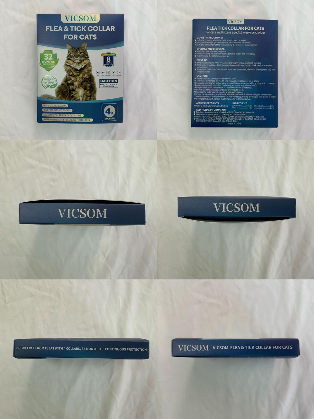 Protección continua con collar VICSOM, previene pulgas y garrapatas.