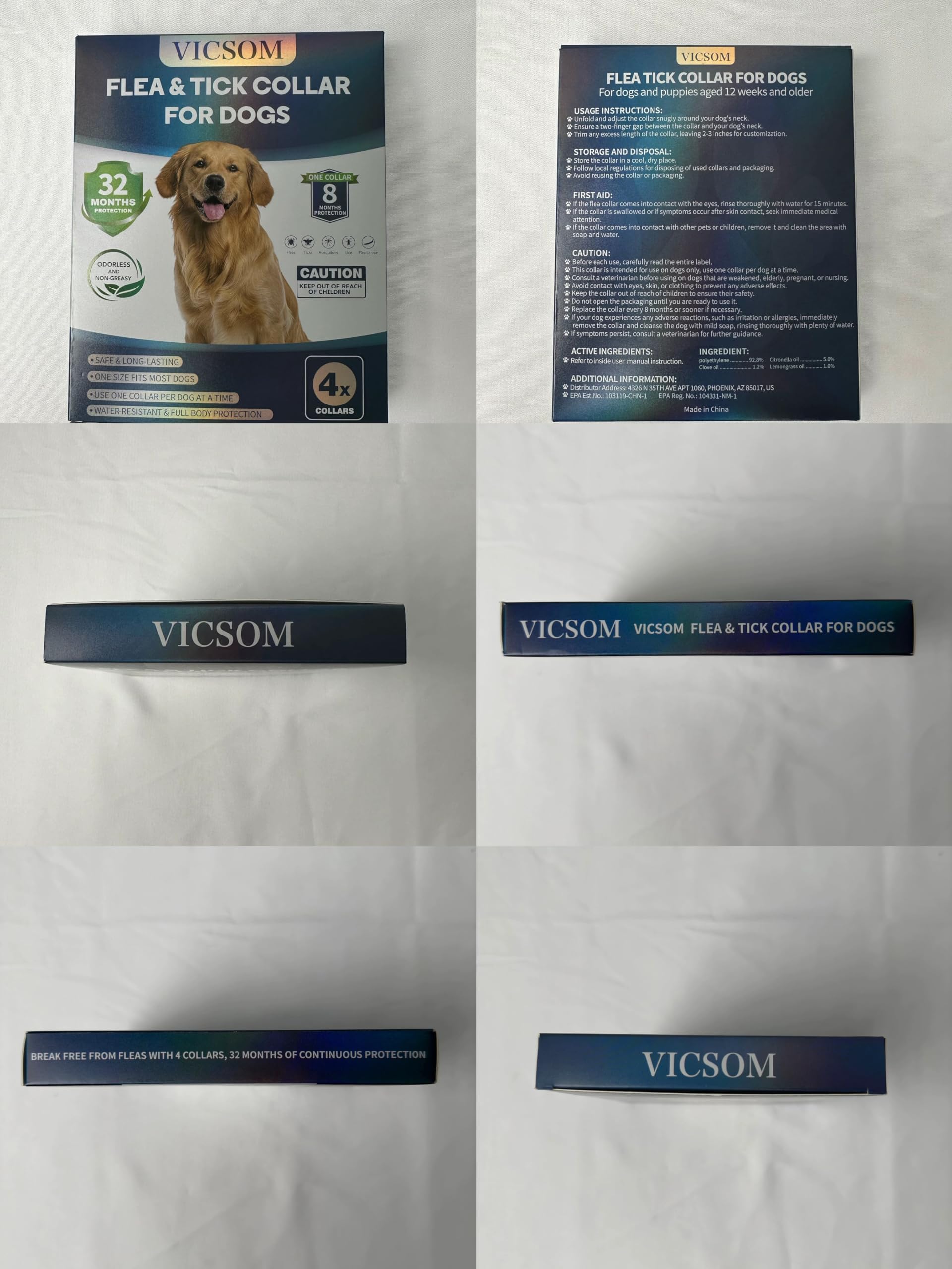 Collar VICSOM sin residuos grasos, mantiene el pelaje limpio.