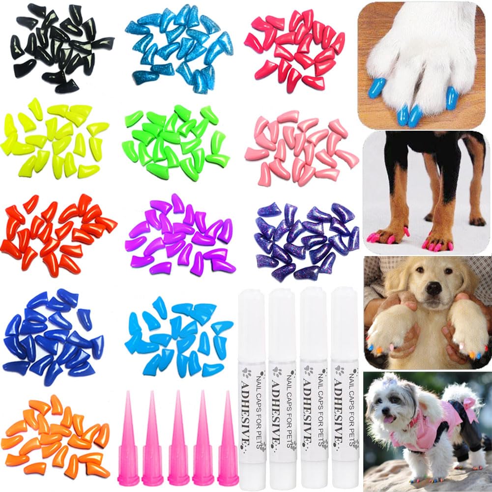 VICTHY caps uñas para perros en colores, protegen muebles y evitan rasguños.