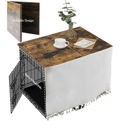 Encimera para jaula de perro VIE DE AMAN, vista superior en madera elegante.