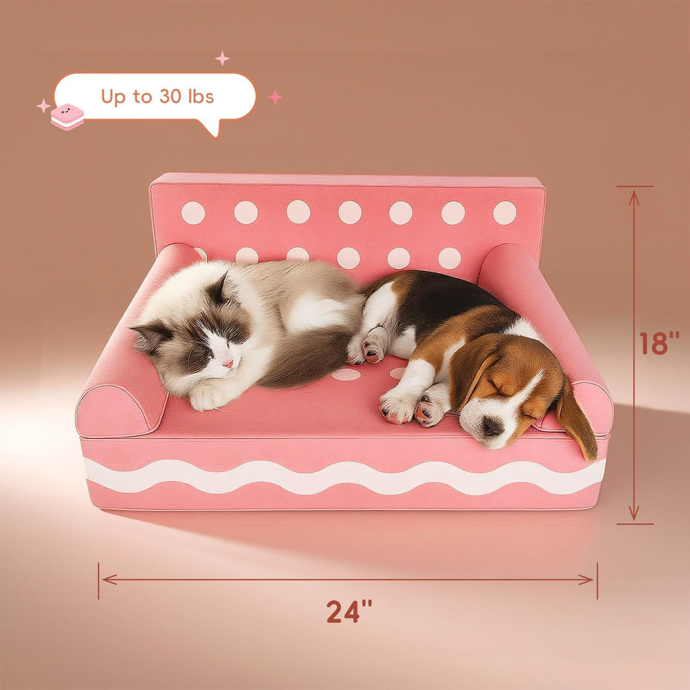 Sillón para gatos en dos tonos rosa y blanco de VIEFIN, diseño alegre.