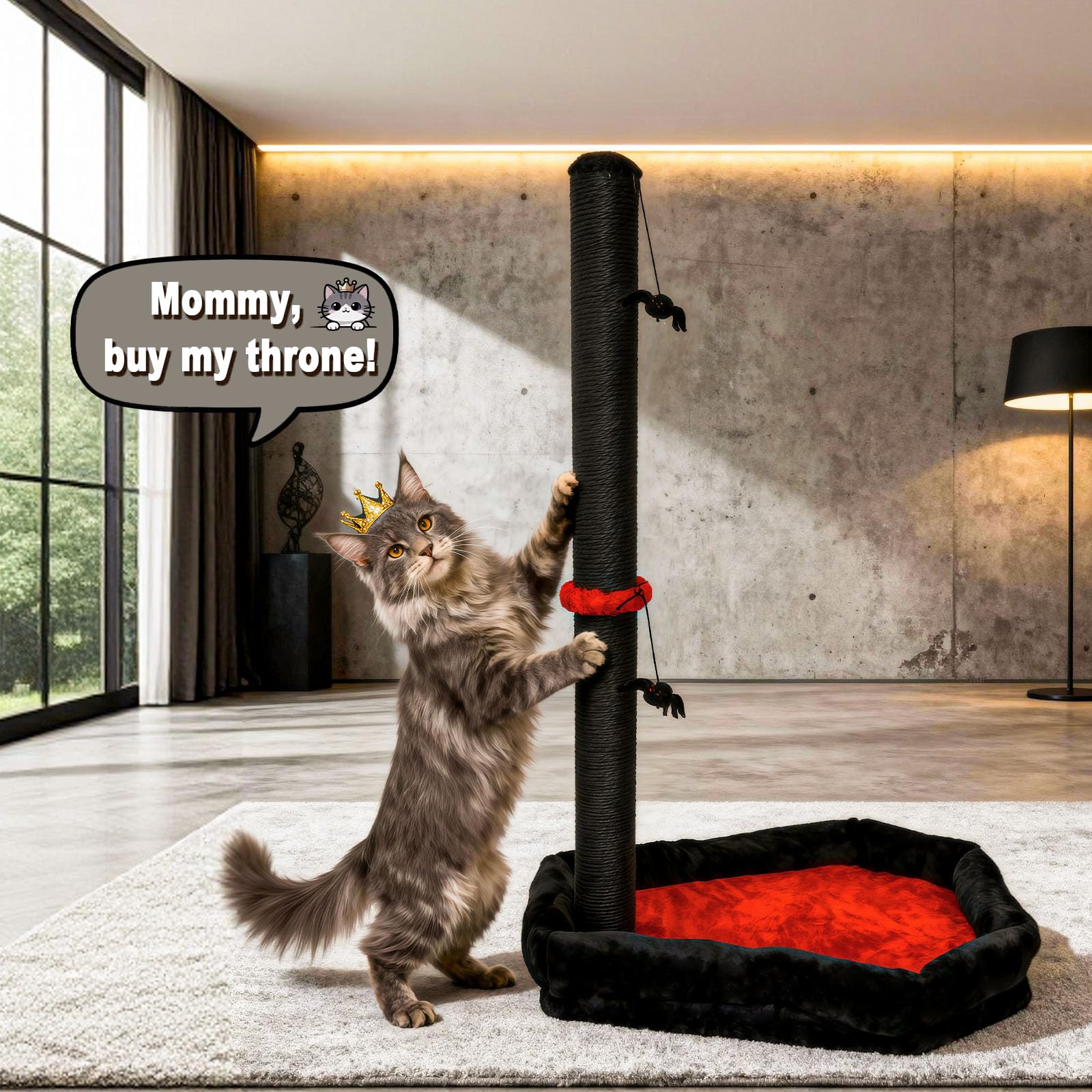 VIEFIN poste alto para gatos, favorece estiramiento y ejercicio