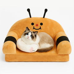 VIEFIN sillon-gato-forma-abeja: asiento cómodo para gatos, diseño divertido y tierno.