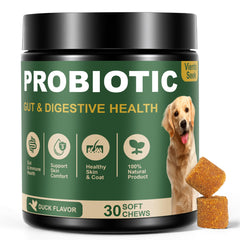 VientoSeek Probióticos para perros, botella de pato, apoyo digestivo diario.
