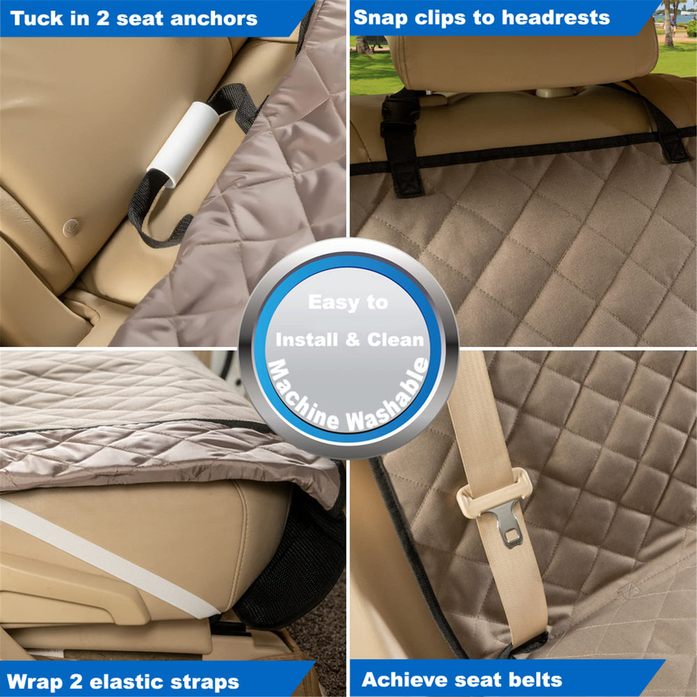 VIEWPETS protector asiento instalación rápida y limpieza fácil.
