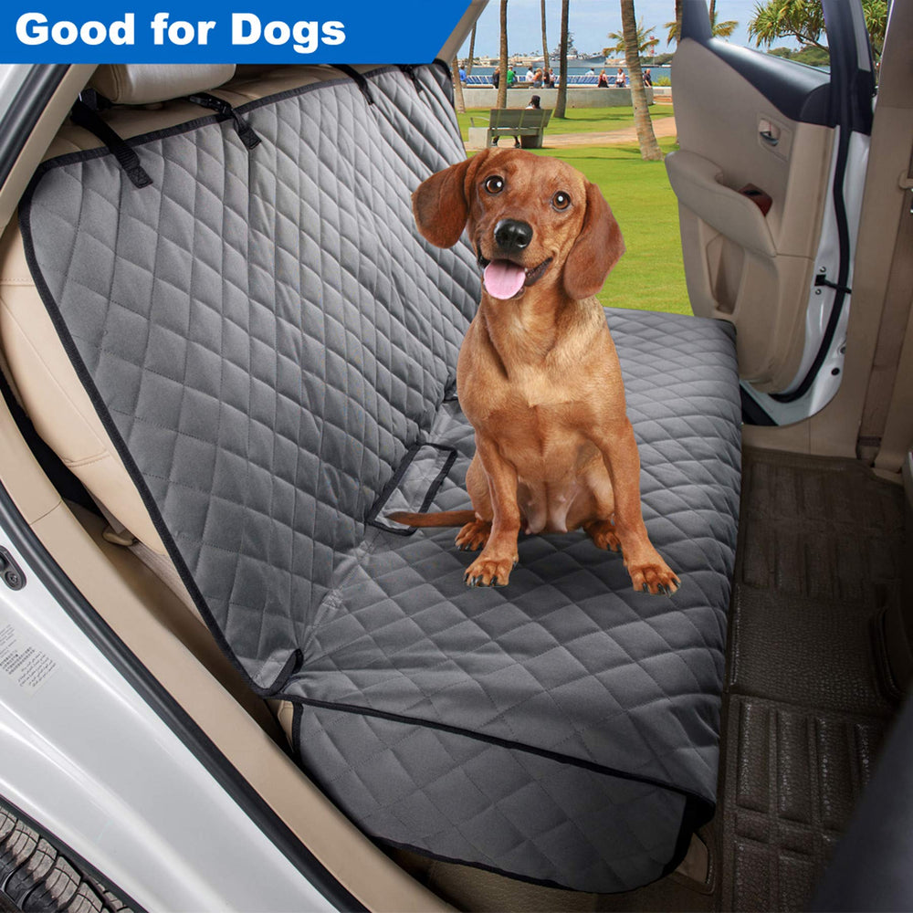 VIEWPETS protector-asiento-trasero-con-malla-lateral mejora la ventilación durante el viaje.