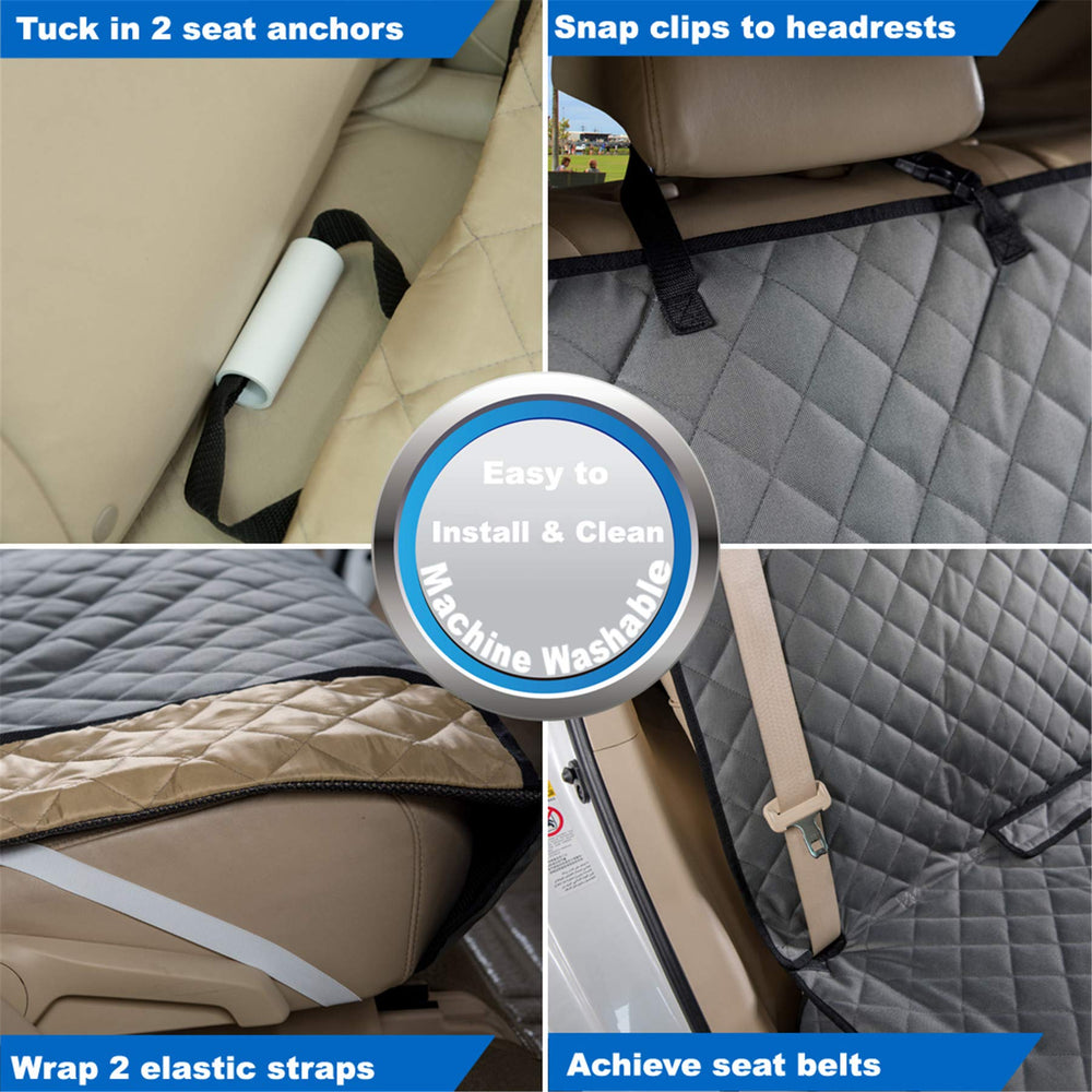 VIEWPETS protector-asiento-trasero-universal-49x56 pulgadas compatible con la mayoría de vehículos.
