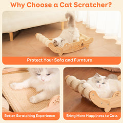 Cama relax Vigormar con sisal para gatos que aman estirarse.