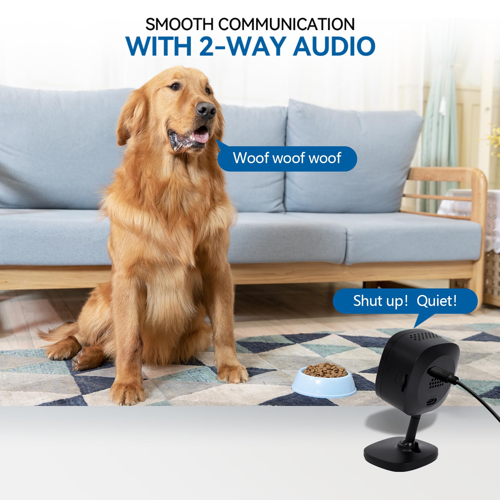 Viigytek audio dos vías facilita comunicación directa con familiares o mascotas.