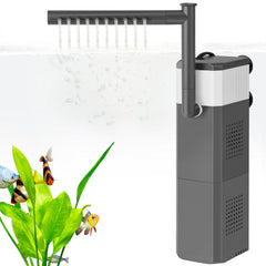 Filtro VILLNO mostrando filtración potente y caudal de 315gph para acuario.