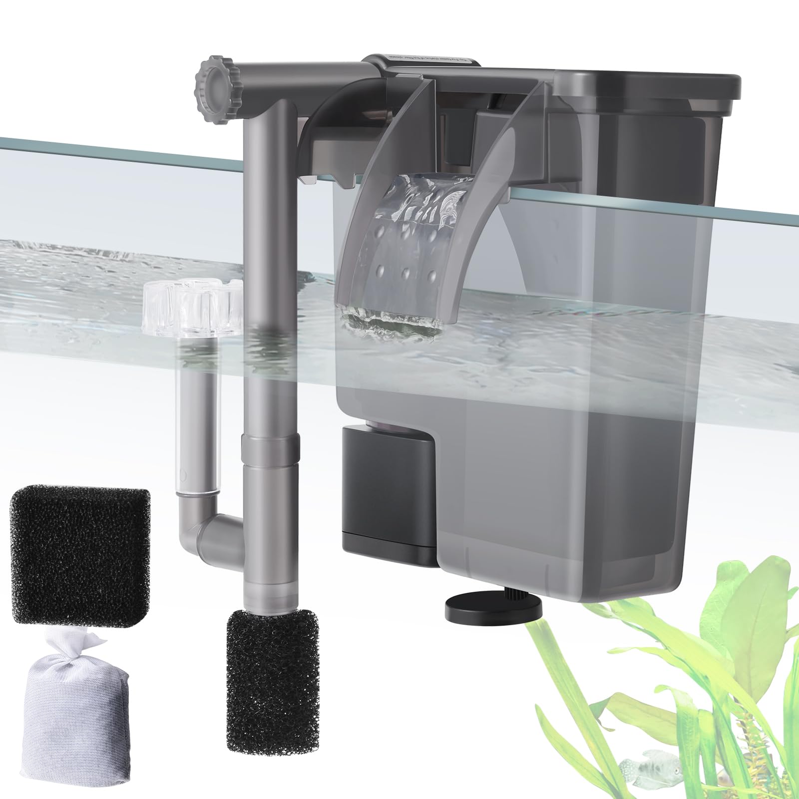 Filtro hang-on Villno 5W para acuario, filtración eficiente.
