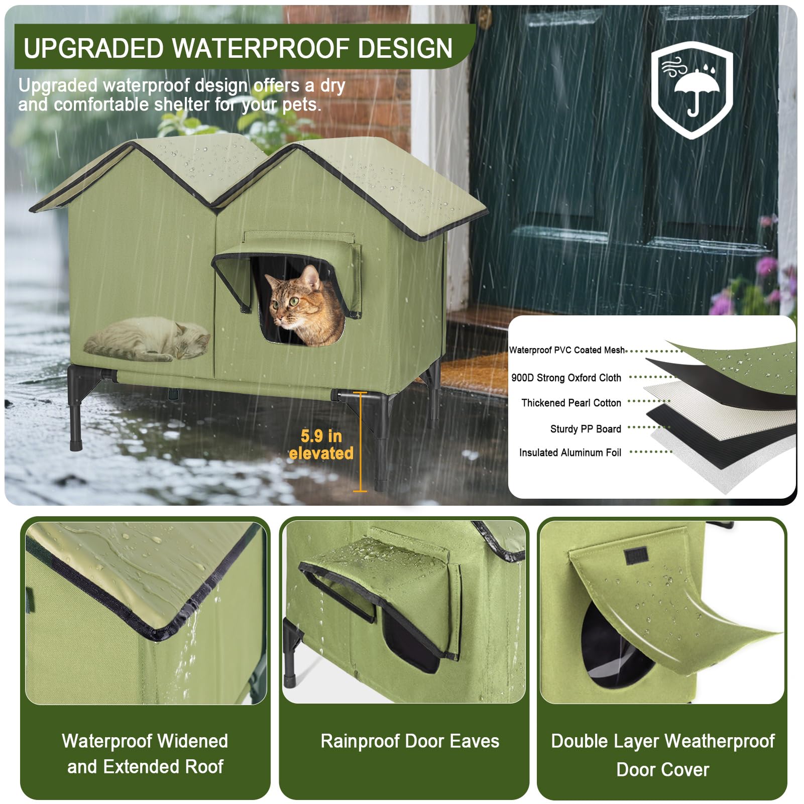 VILRAK techo impermeable protege contra lluvia y viento.