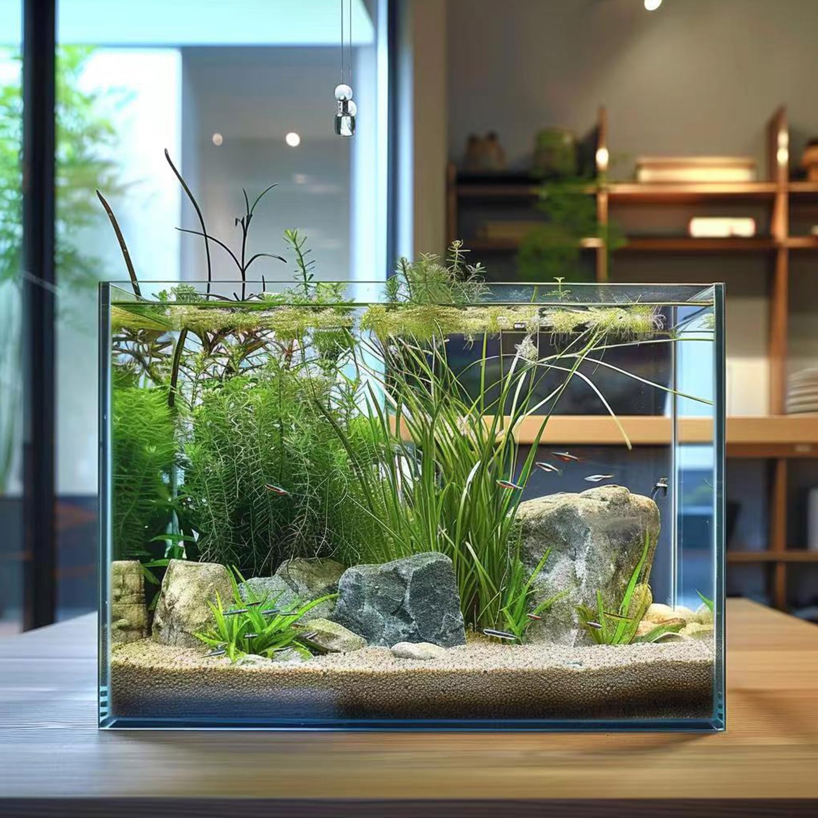 Vimvins acuario tres galones compatible con peces, caracoles y gambas.