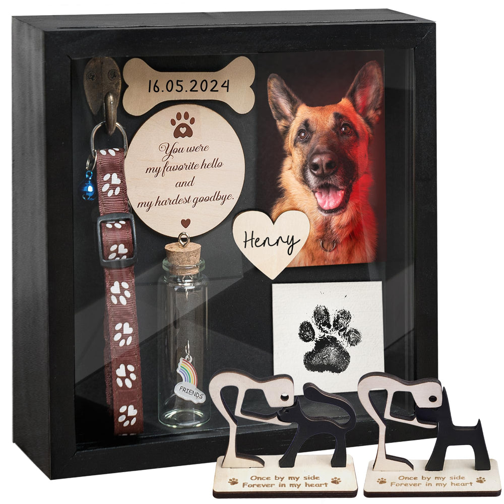 Vinatimes caja conmemorativa para mascotas con collar, recuerdo duradero y decorativo.