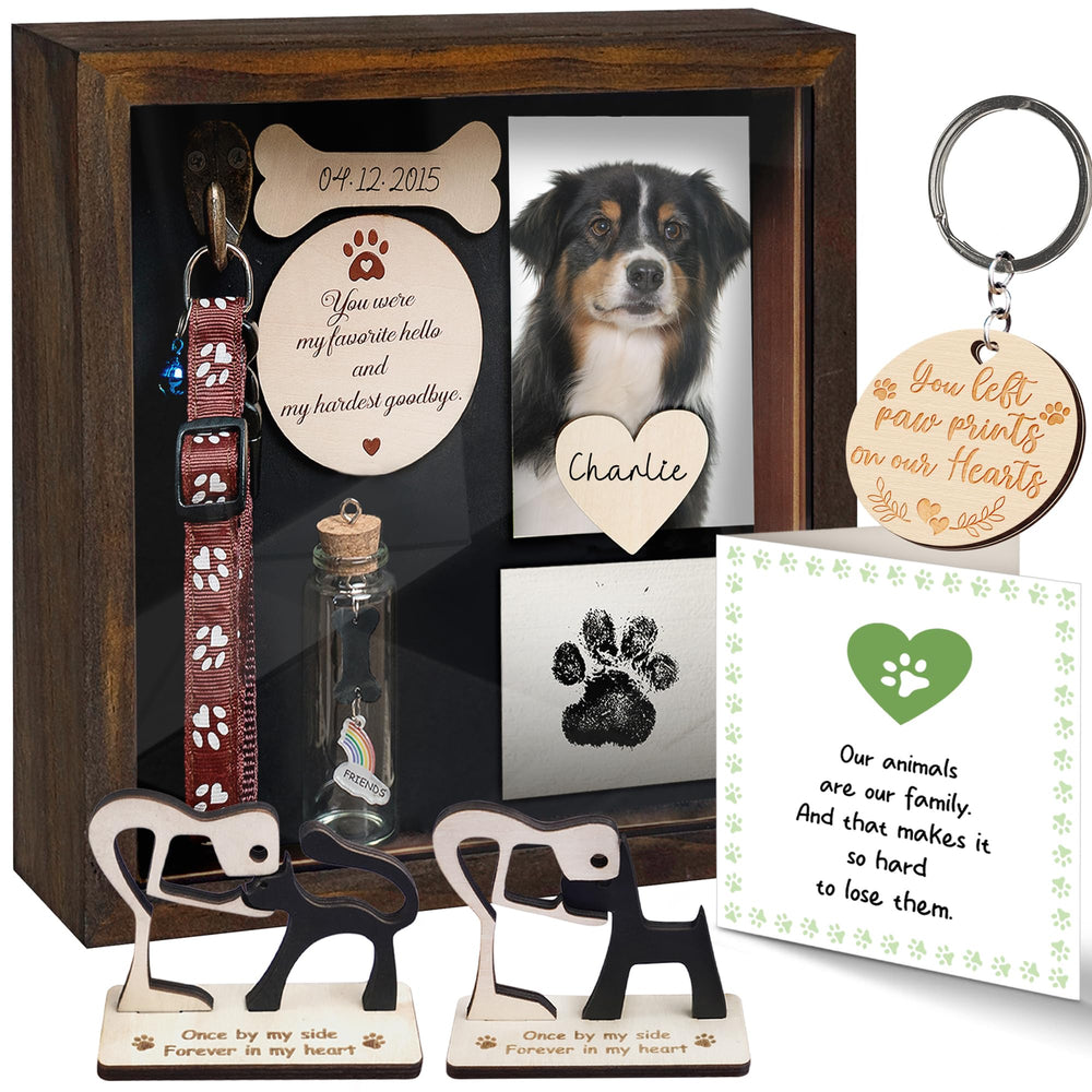 Vinatimes Caja Memorial Mascotas Portacollar: exhibe el collar con memoria duradera