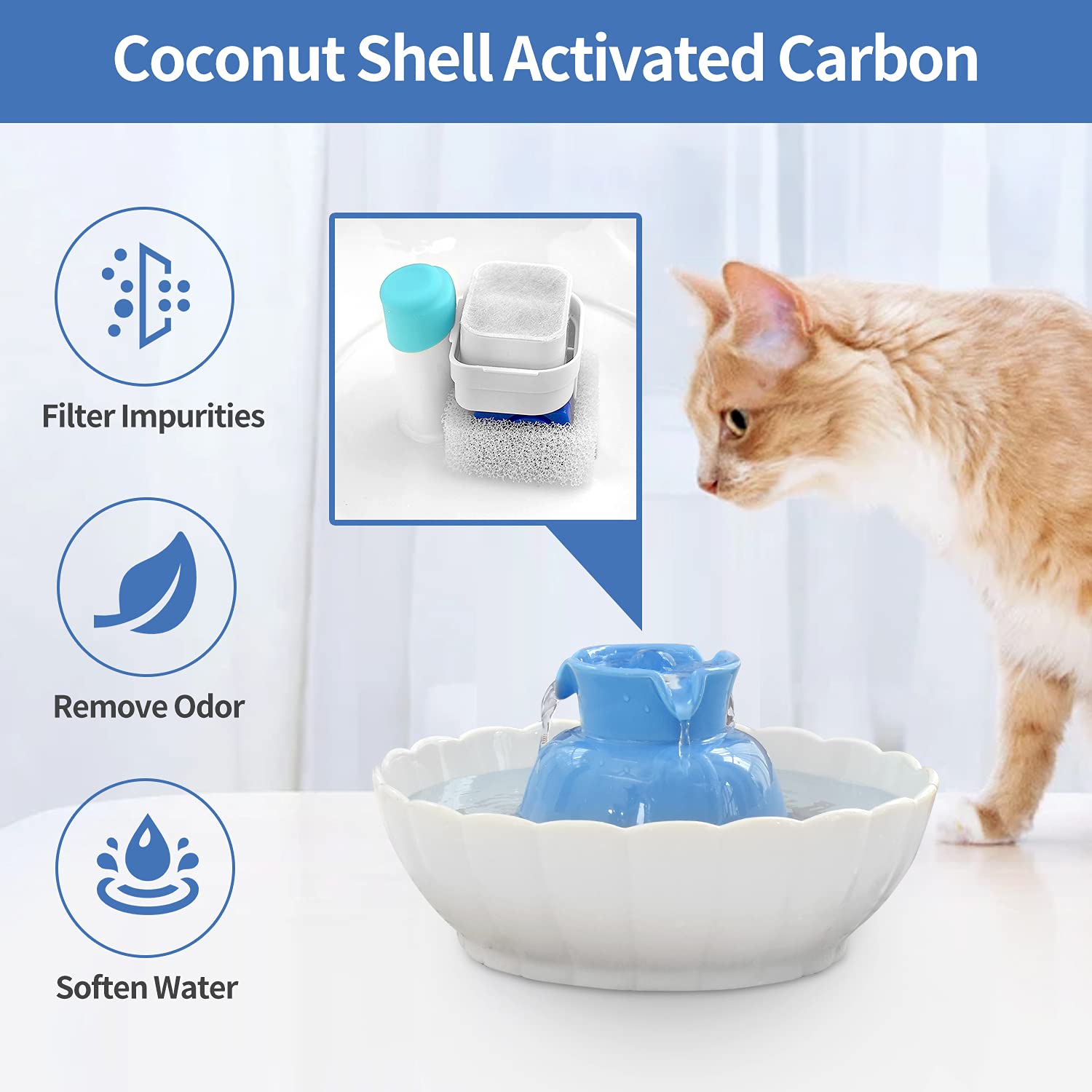 VinDox sistema de filtración doble ofrece agua más limpia para mascotas.