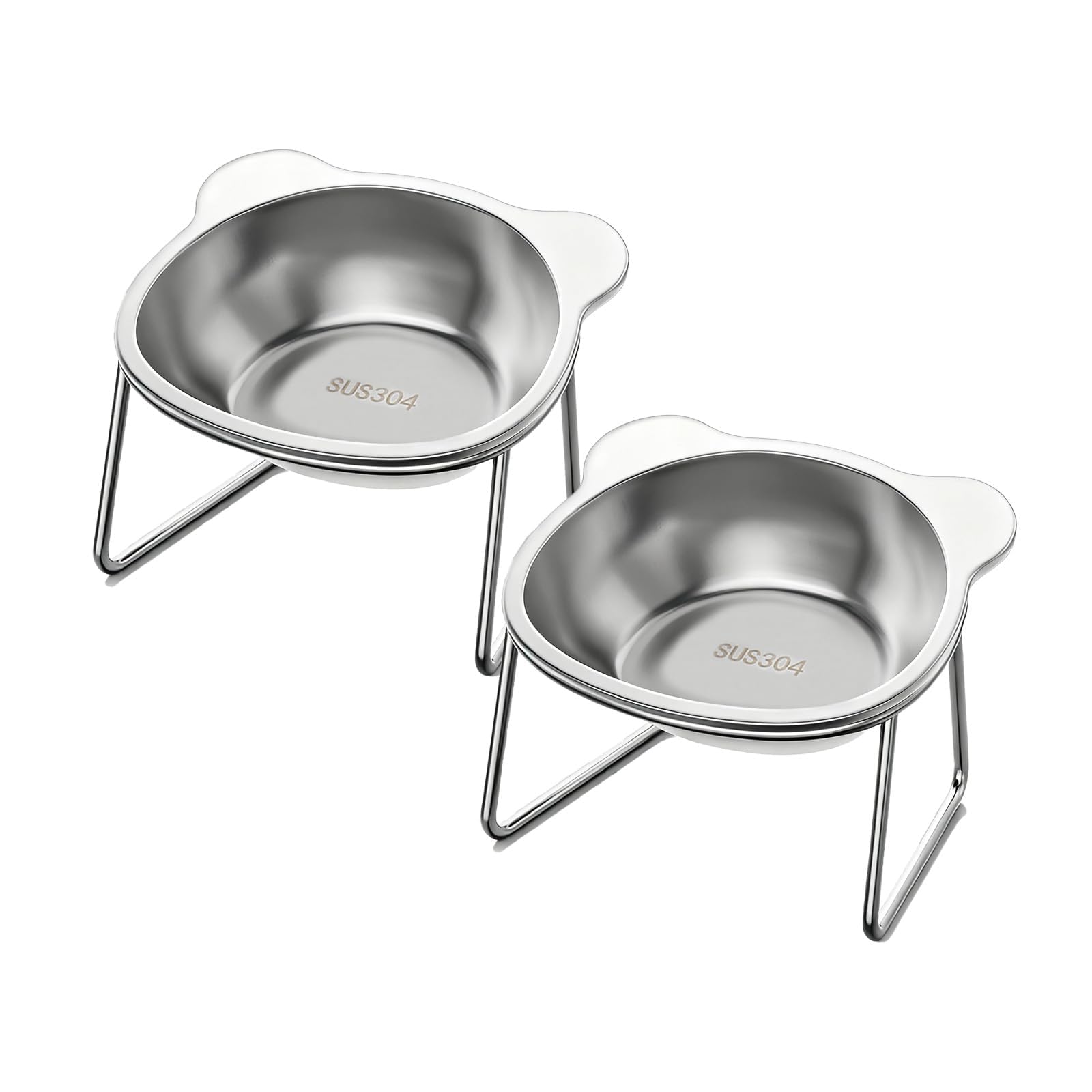 Vinqki platos elevados para gatos, dos piezas, comodidad al comer.