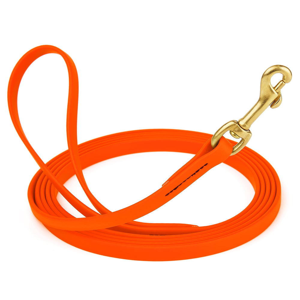 Correa Viper Biothane para perro de trabajo 15 pies, naranja brillante, ideal para entrenamiento