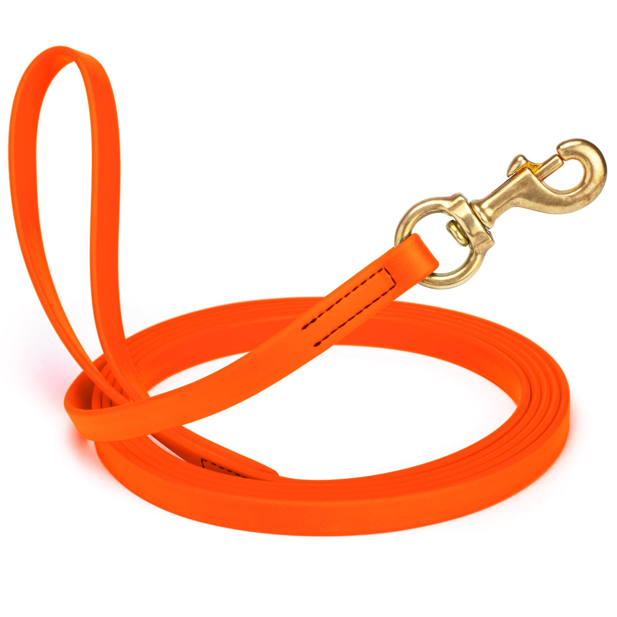 Correa Viper Biothane para perro de 15 ft en naranja Hunter, alcance seguro para entrenamiento.