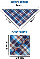 VIPITH bandana para perro, triángulo de cuadros azul: ideal para eventos y fotos