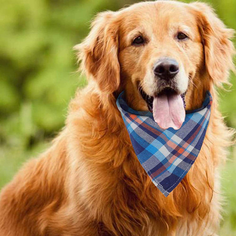 VIPITH bandana para perro, triángulo de cuadros negro: estilo versátil y cómodo