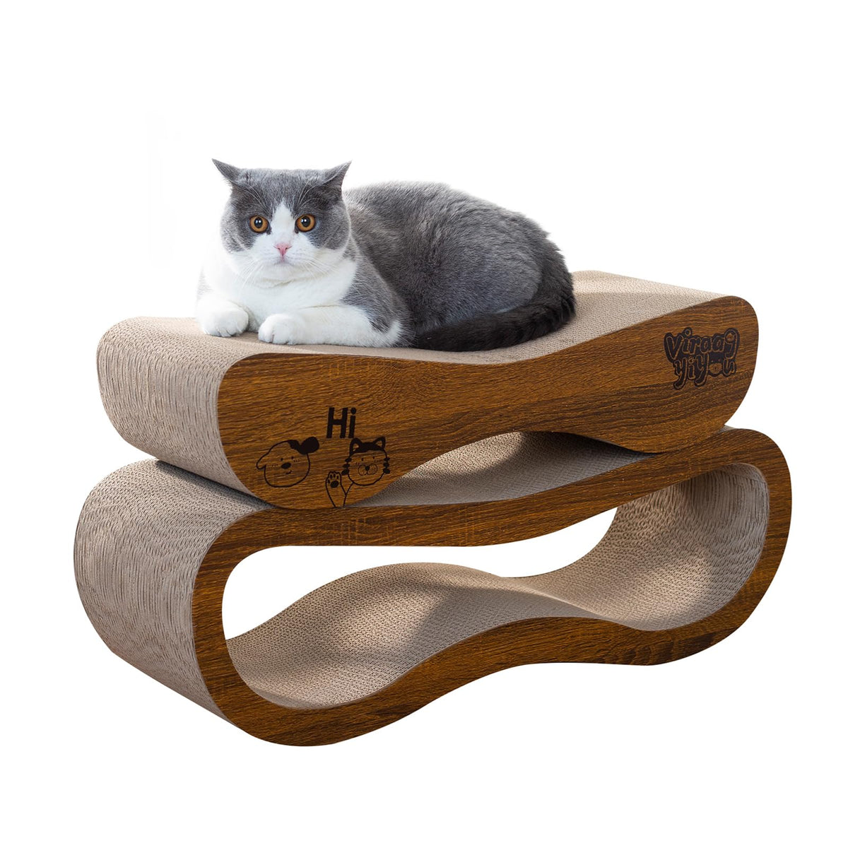Rascador 2 en 1 VIRAAGYIYOU para rascar y descansar, versión ideal para varios gatos.
