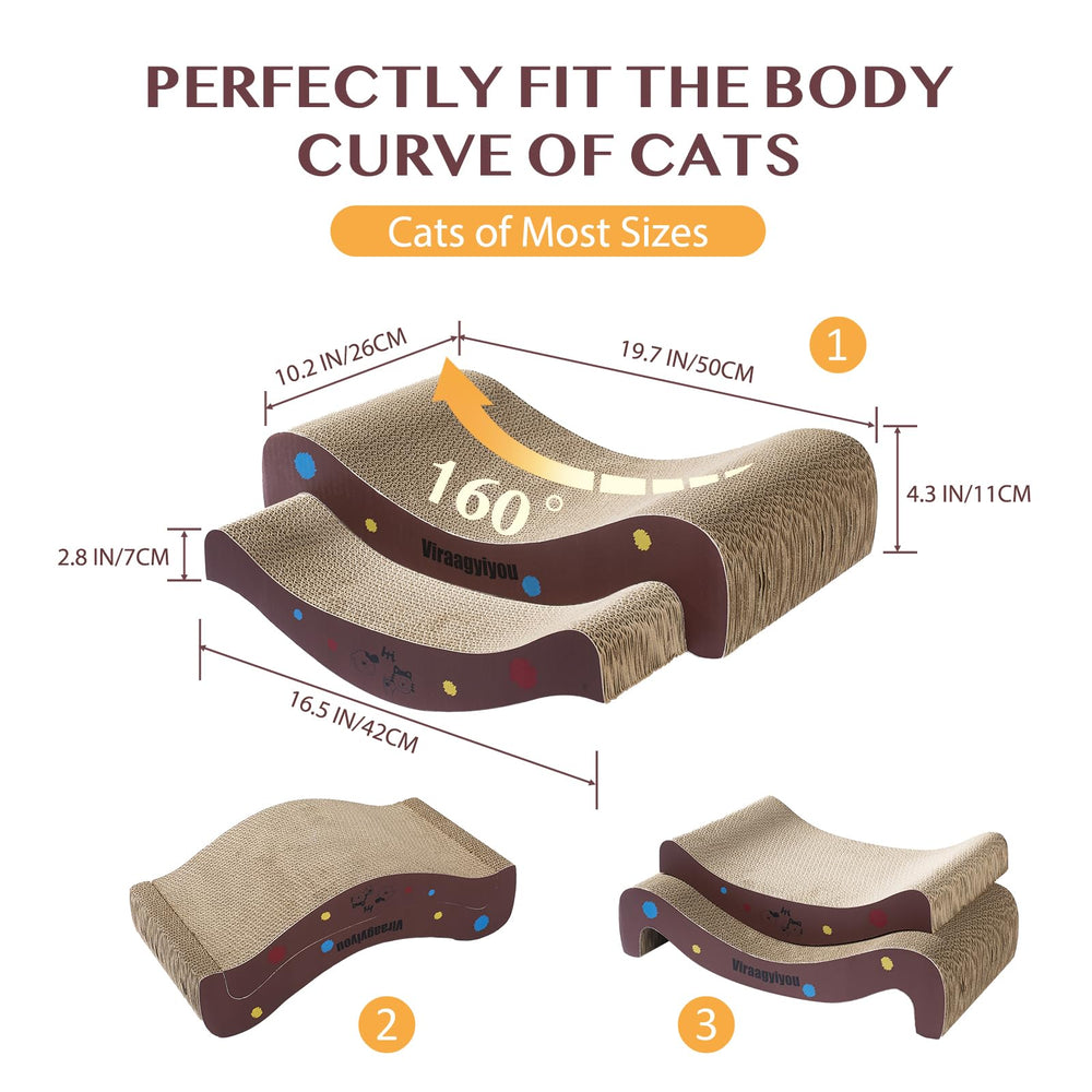 VIRAAGYIYOU rascador horizontal para gatos, amplio para estirar y rascar.