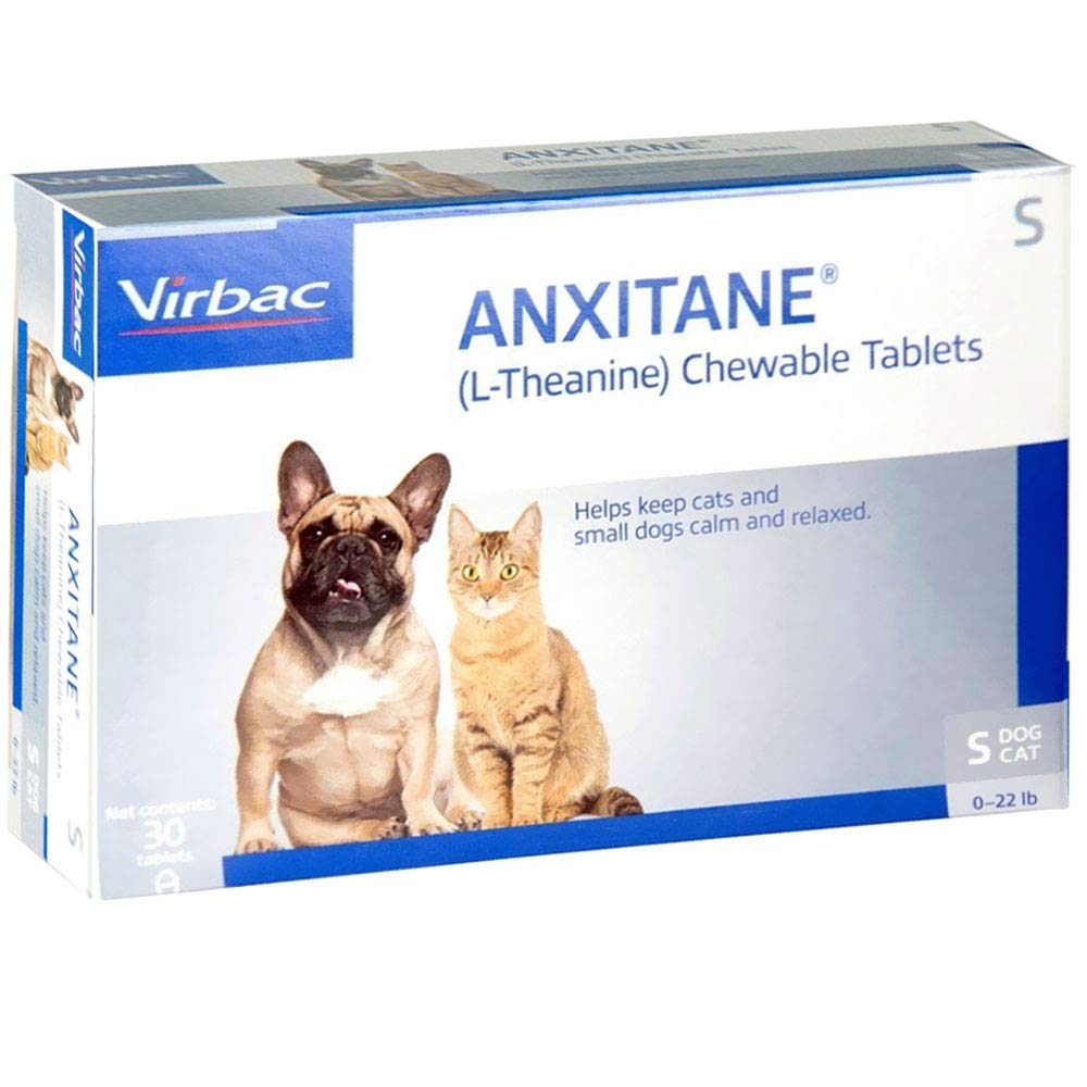 Virbac Anxitane tableta masticable para perros y gatos pequeños, calma durante viajes.