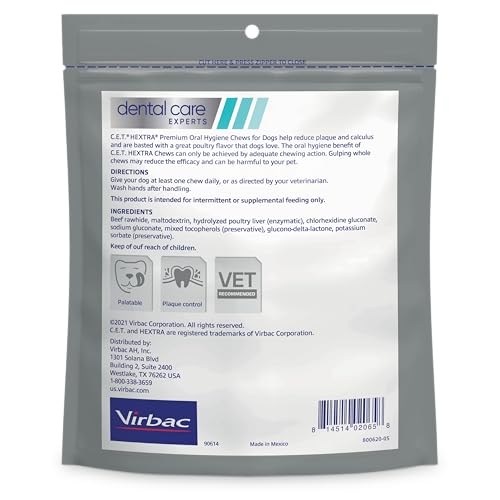 Virbac C.E.T. HEXtra Premium en bolsa, preparado para cuidado dental diario de tu perro
