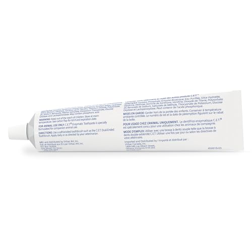 Pasta dental enzimática Virbac C.E.T. para perros y gatos uso diario.