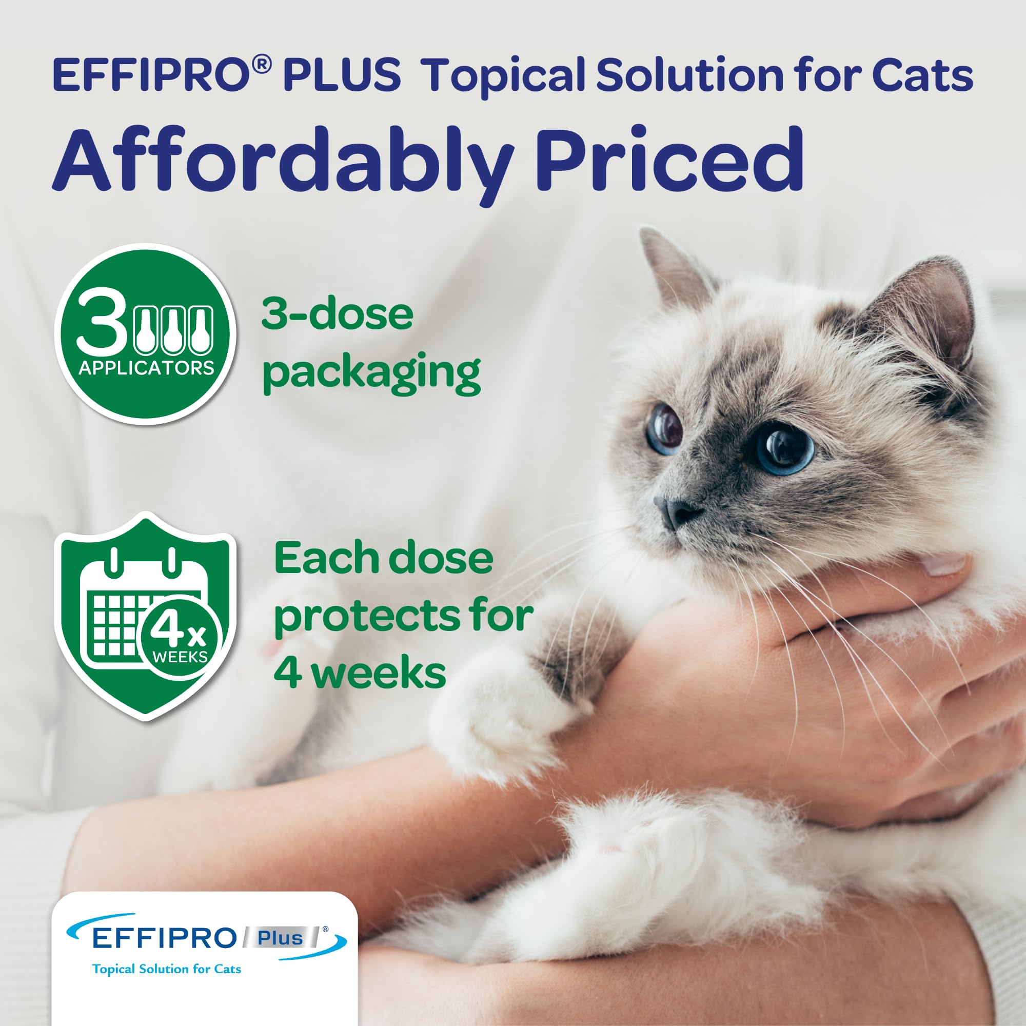 Virbac Effipro Plus, precaución: no usar solución canina en gatos.