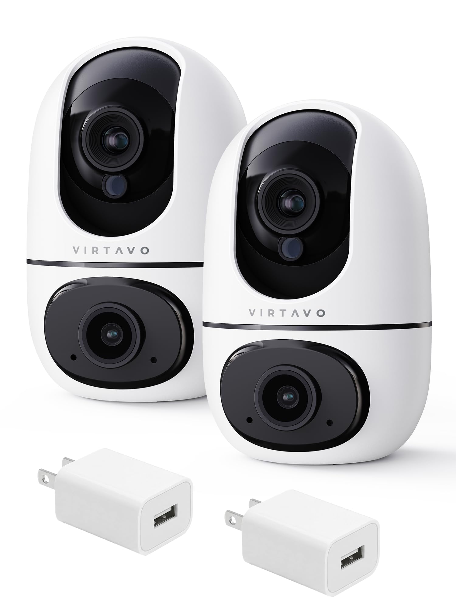 Virtavo XD1 con doble lente, vista amplia para vigilar toda la habitación.
