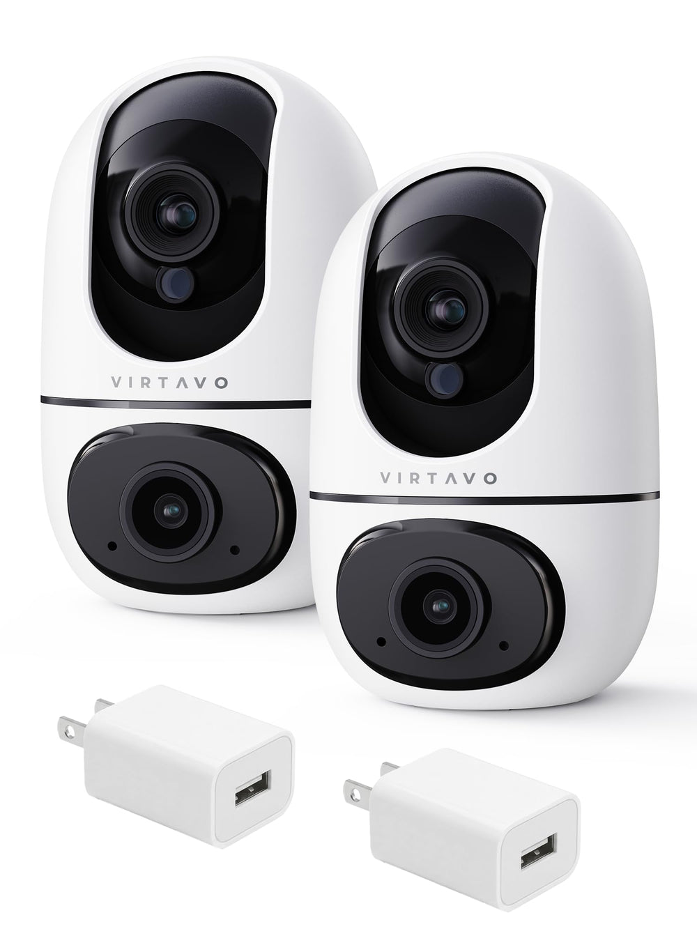 Virtavo XD1 con doble lente, vista amplia para vigilar toda la habitación.