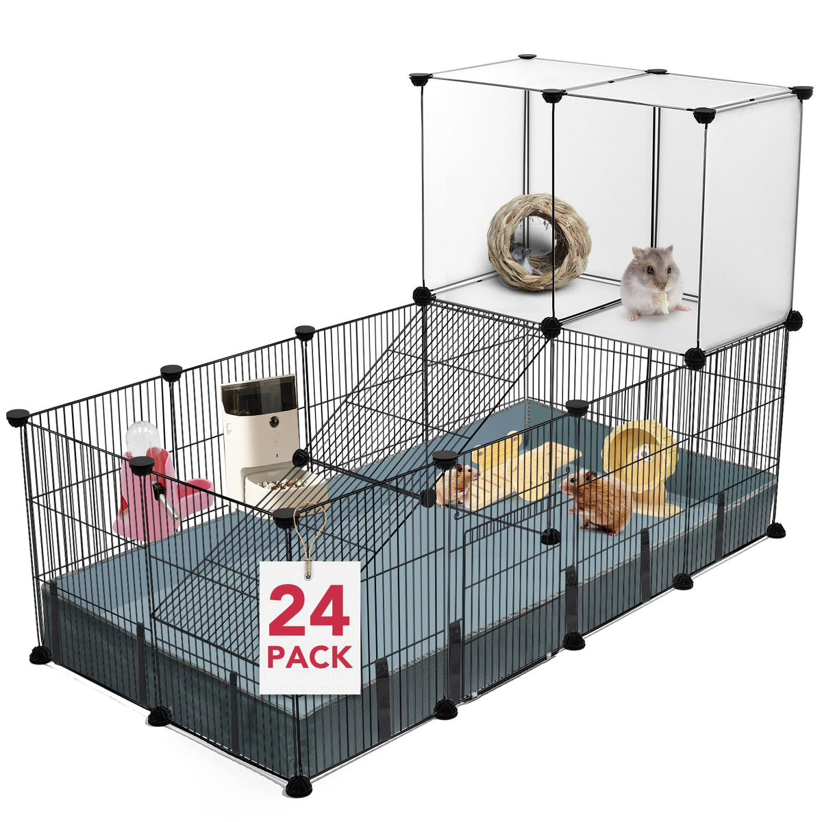 Viscoo 24 paneles jaula para animales pequeños para evitar escapes y adaptar espacios.