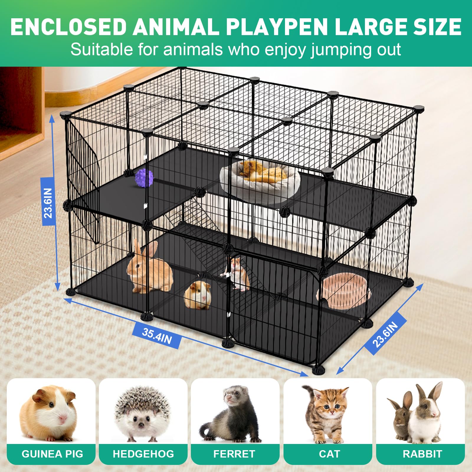 VISCOO 41 Panel Playpen con doble cara protege y observa a las mascotas.