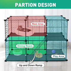 VISCOO 41 Panel Playpen con rampa y dos niveles permite más espacio para jugar.