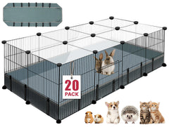 VISCOO corral de mascotas con 20 paneles, estructura sólida para roedores y conejos.