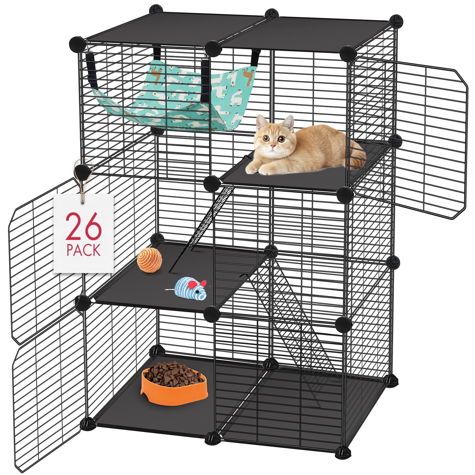 VISCOO gatera de 3 niveles para gatos, ideal para interiores y exteriores