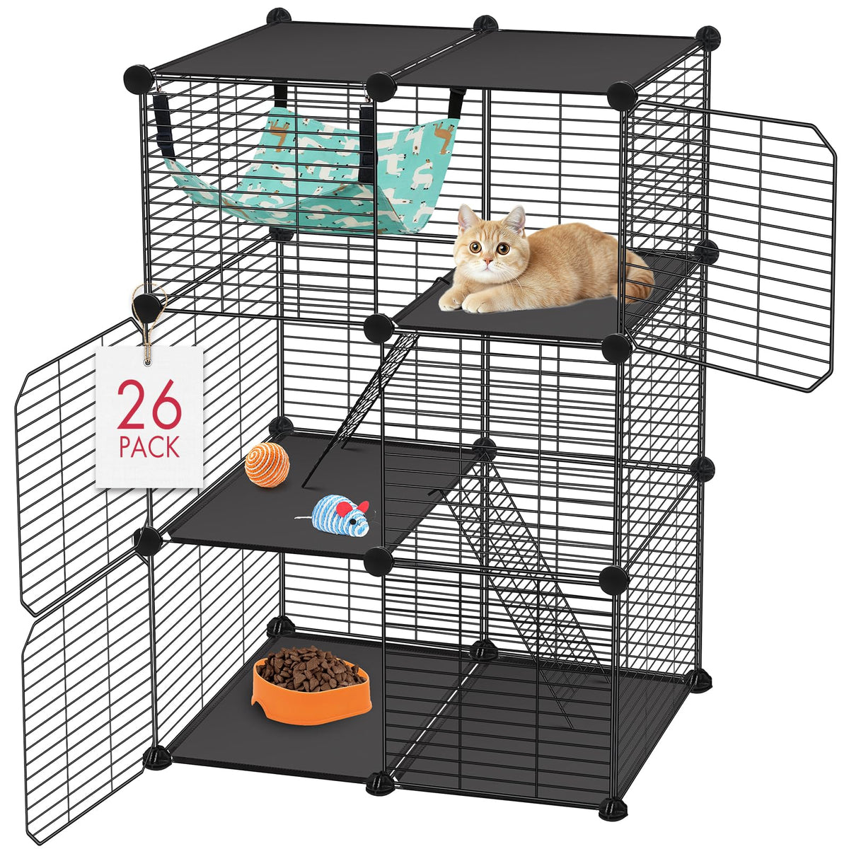 VISCOO gatera de 3 niveles para gatos, ideal para interiores y exteriores